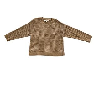 Loft Mesh Chunky Sweater 
Brown Knit Sweater